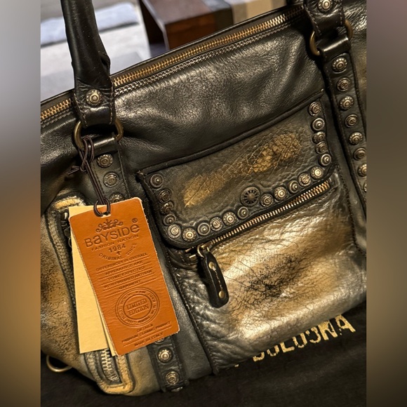 Bayside84 Motorcycle Studded Bag - Black Vintage - Picture 5 of 16